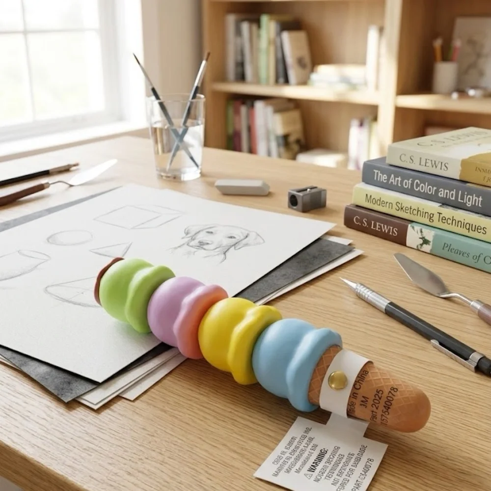 Stackable Pastel Ice Cream Cone Markers- Green, Lavender, Yellow, Blue